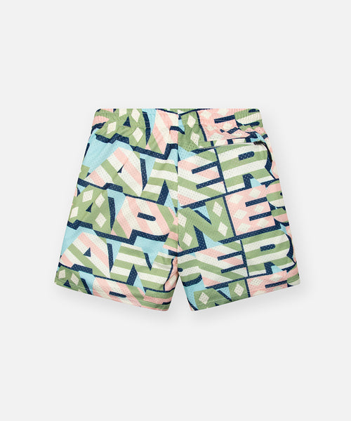 Paper Planes - Diamonds And Stripes Mesh Shorts (Pink)