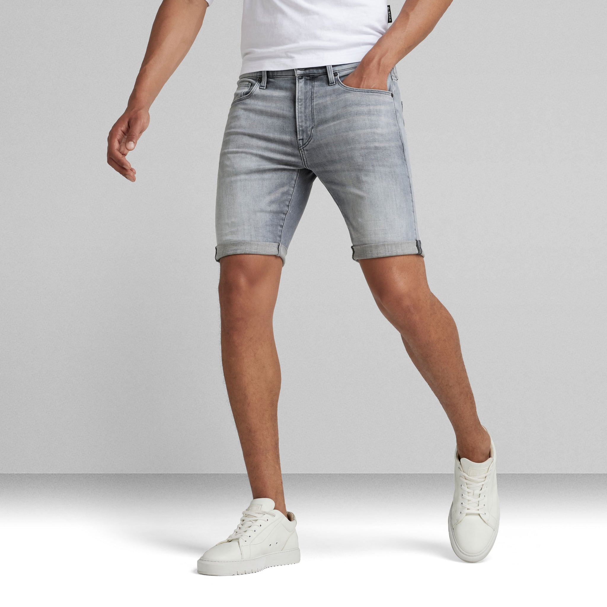 G-Star Raw - 3301 Slim Shorts (Sun Faded Glacier Grey)