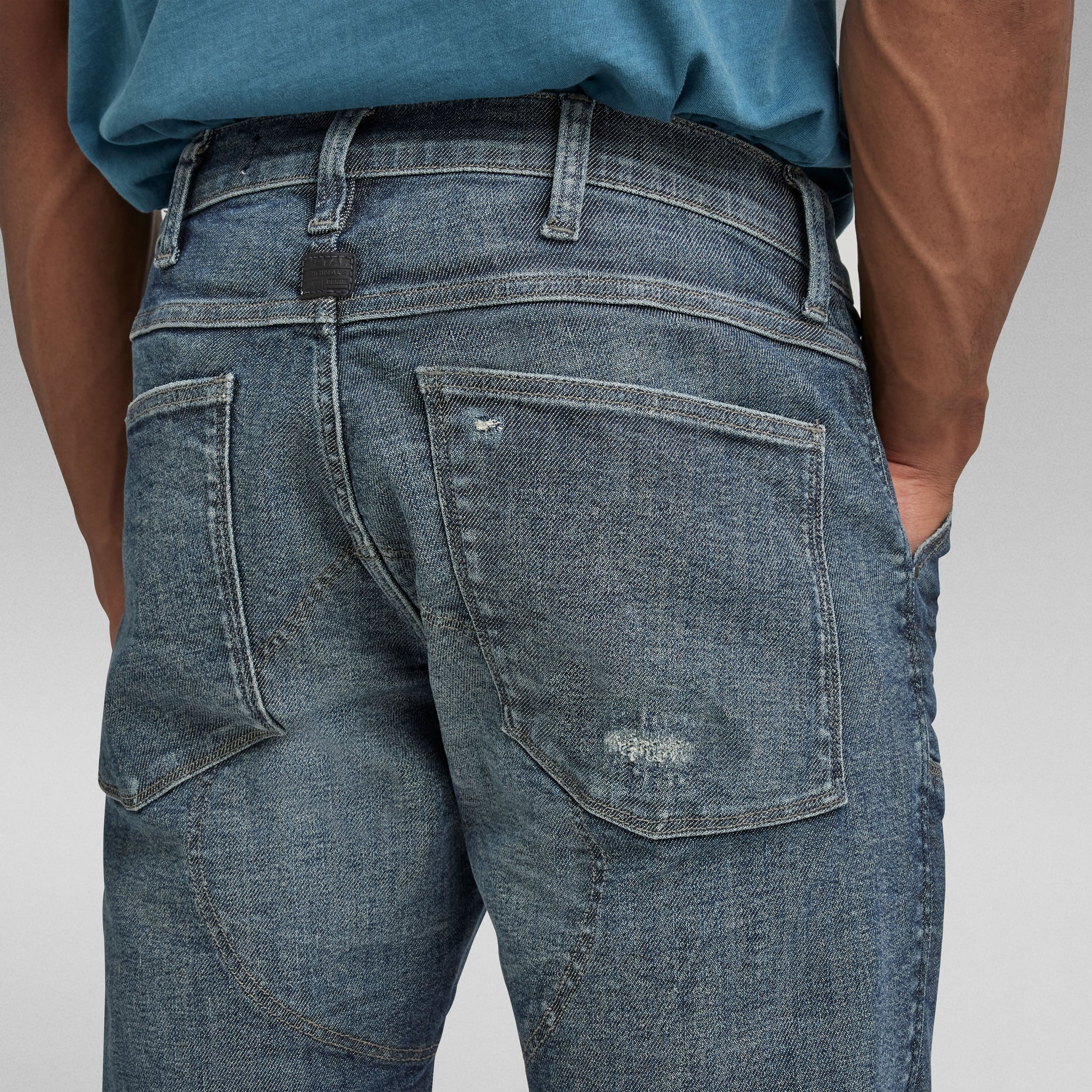 G-Star Raw - 5620 3D Zip Knee Skinny (Faded Blue Restored