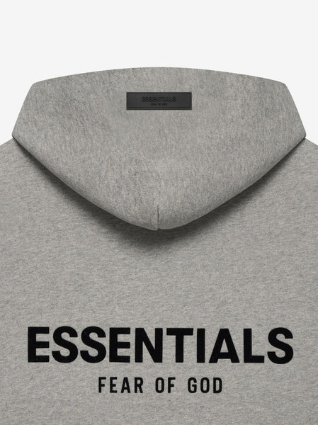 Essentials - Velvet Logo Hoodie (Dark Oatmeal)