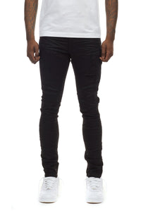 Smoke Rise - Rip & Repair Basic Super Skinny Jeans (Black)