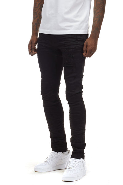 Smoke Rise - Rip & Repair Basic Super Skinny Jeans (Black)