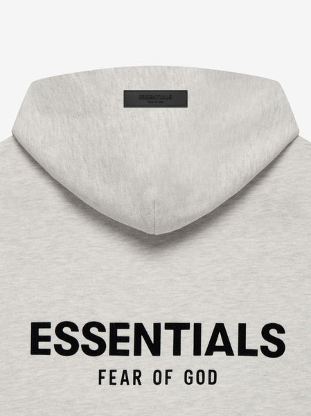 Essentials - Velvet Logo Hoodie (Light Oatmeal)