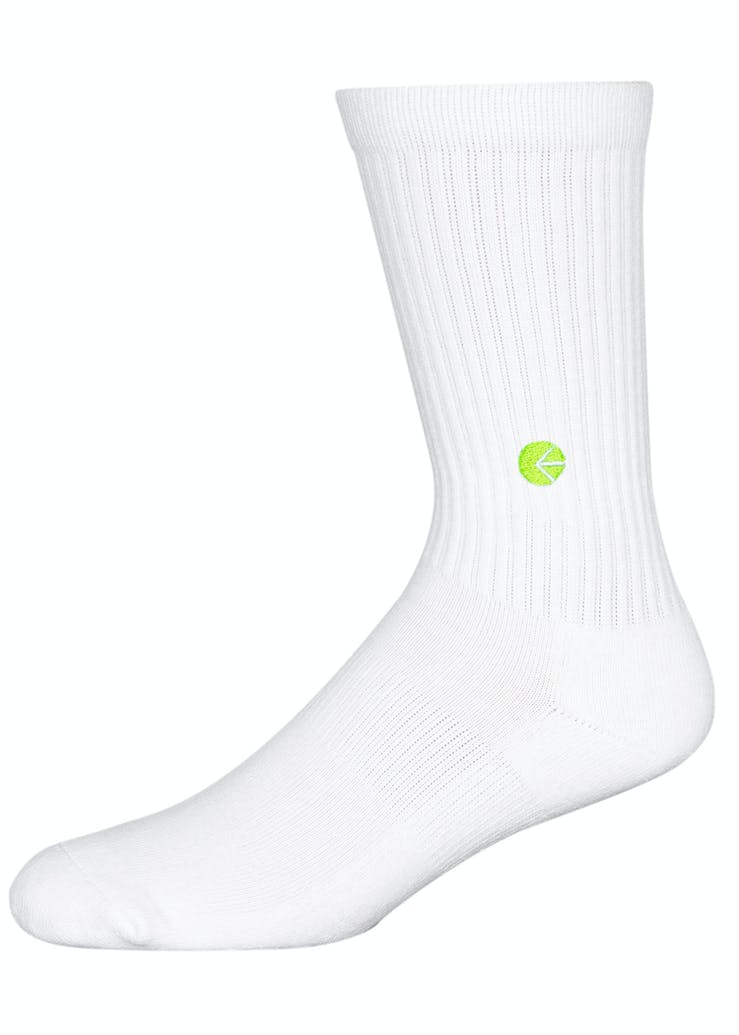 Ethika - Crew Flo Green Logo Socks (White/Lime Green)