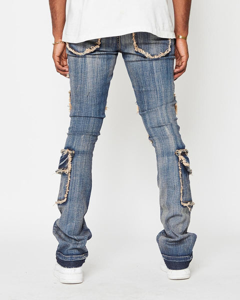 Golden Denim - The Patchwork Greco Flared Jeans (Blue)