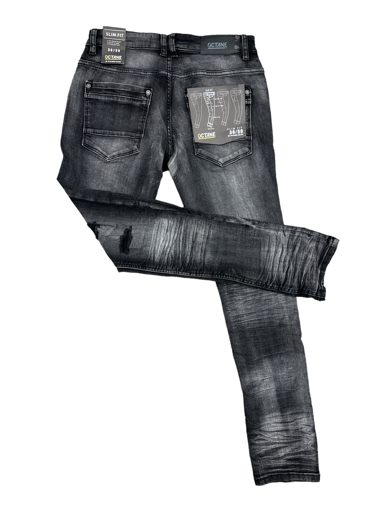 Octane - Clean Light Wash Jeans W/ Rips (Black Wash)