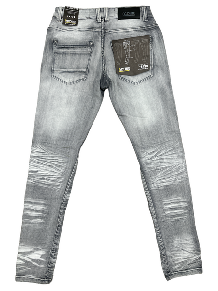 Octane - Clean Light Wash Jeans W/ Rips (Grey)