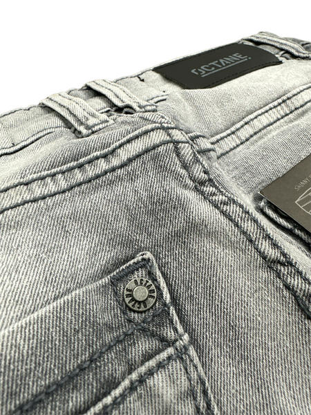 Octane - Clean Light Wash Jeans W/ Rips (Grey)