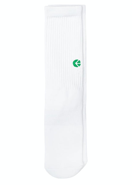 Ethika - Crew Green Logo Socks (White/Green)