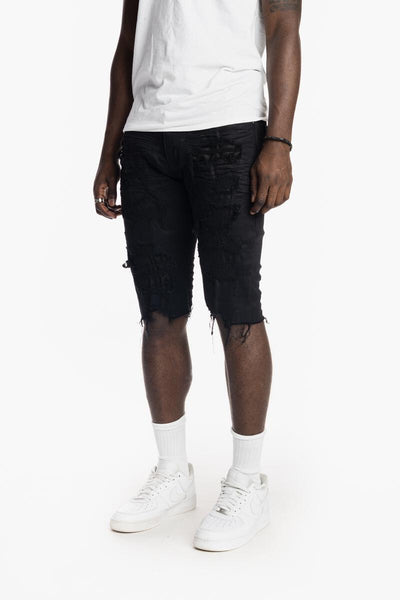 Smoke Rise - Ripoff Semi Basic Denim Short (Jet Black)