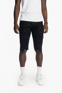 Smoke Rise - Ripoff Semi Basic Denim Short (Jet Black)