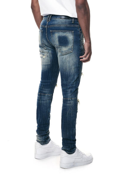 Smoke Rise - Distressed Rip & Repair Super Skinny Jean (Westport Blue)