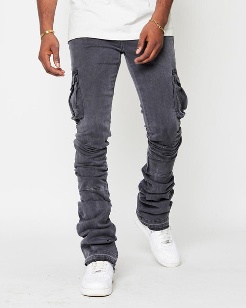 Golden Denim - The True Stacked Grande Cargo Jeans (Grey)