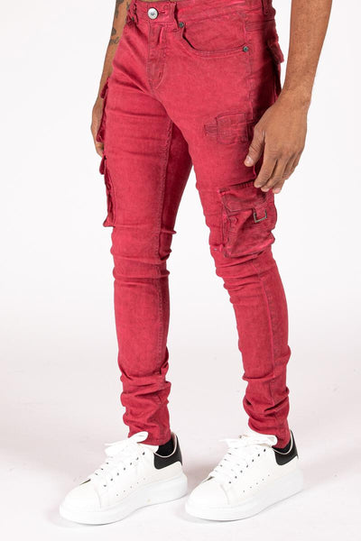 Serenede - Storm Cargo Jeans (Burgundy)