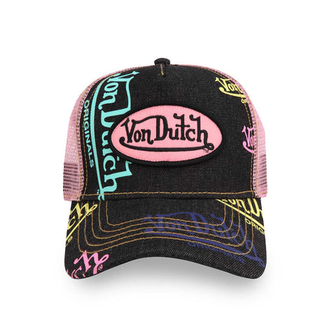 Von Dutch - Denim Light Pink Trucker Hat (Light Pink)