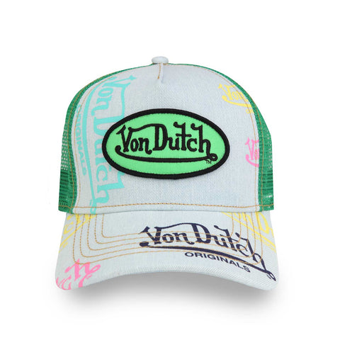 Von Dutch - Print Trucker Hat (Lime Green)