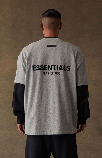 Essentials - Velvet Logo Tee (Dark Oatmeal)