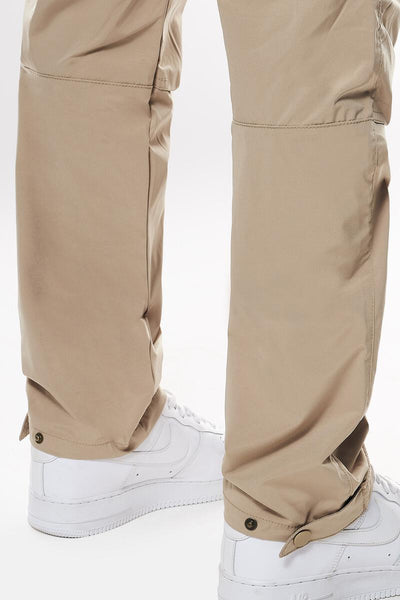 Smoke Rise - Mixed Media Utility Nylon Pant (Khaki)