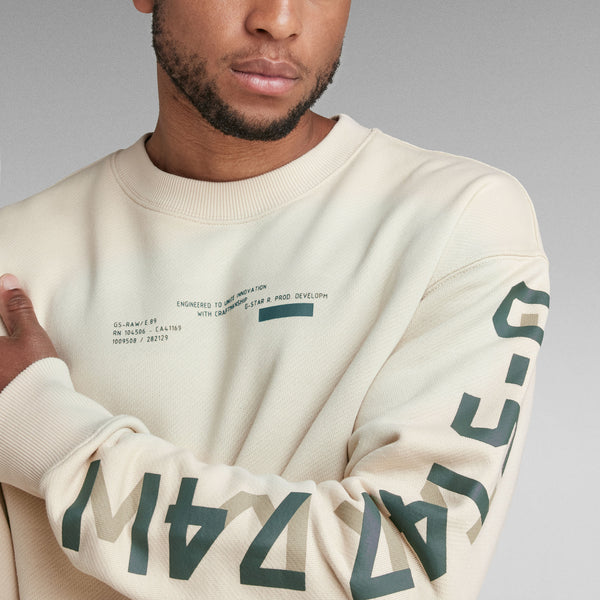 G-Star Raw - Sleeve Graphics Loose Crewneck (Dark Talc)