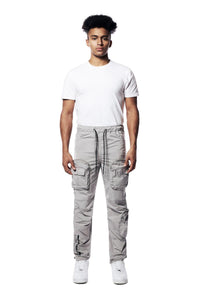 Smoke Rise - Printed Nylon Utility Pants (Light Grey)