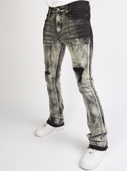 Politics Jeans - Stacked Flare Denim (Black Stampede)
