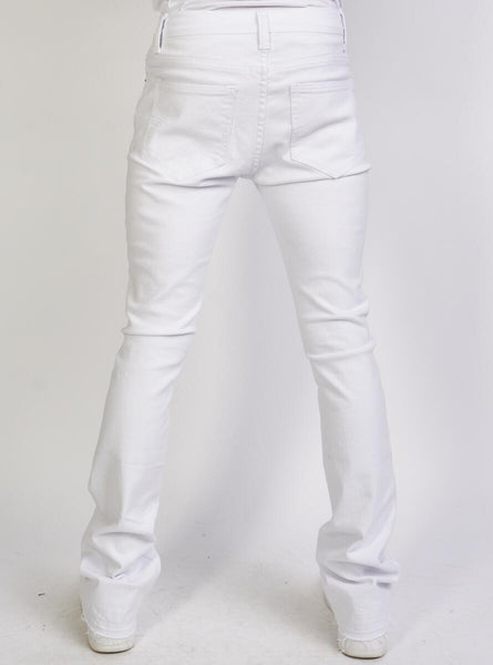 Politics Jeans - Stacked Flare Denim Jeans (Optic White)
