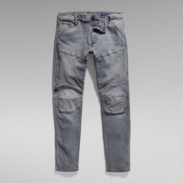G-Star Raw - 5620 3D Zip Knee Skinny Jeans (Sun Faded Moon Grey Scar Restored)